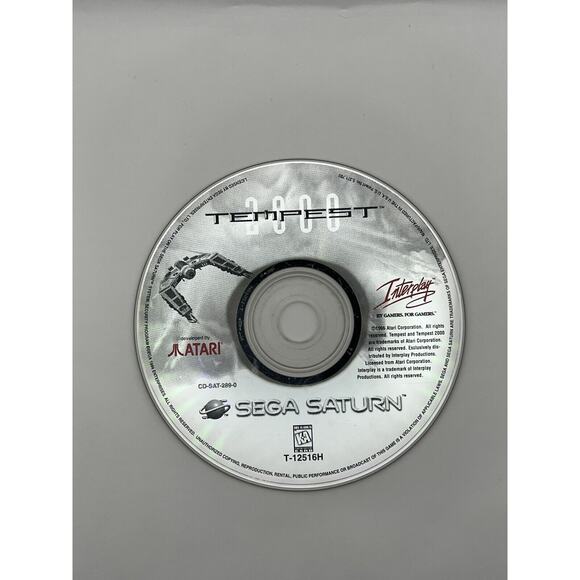 Tempest 2000 Sega Saturn Vintage Video Game Disc Only 1996 - Picture 1 of 3